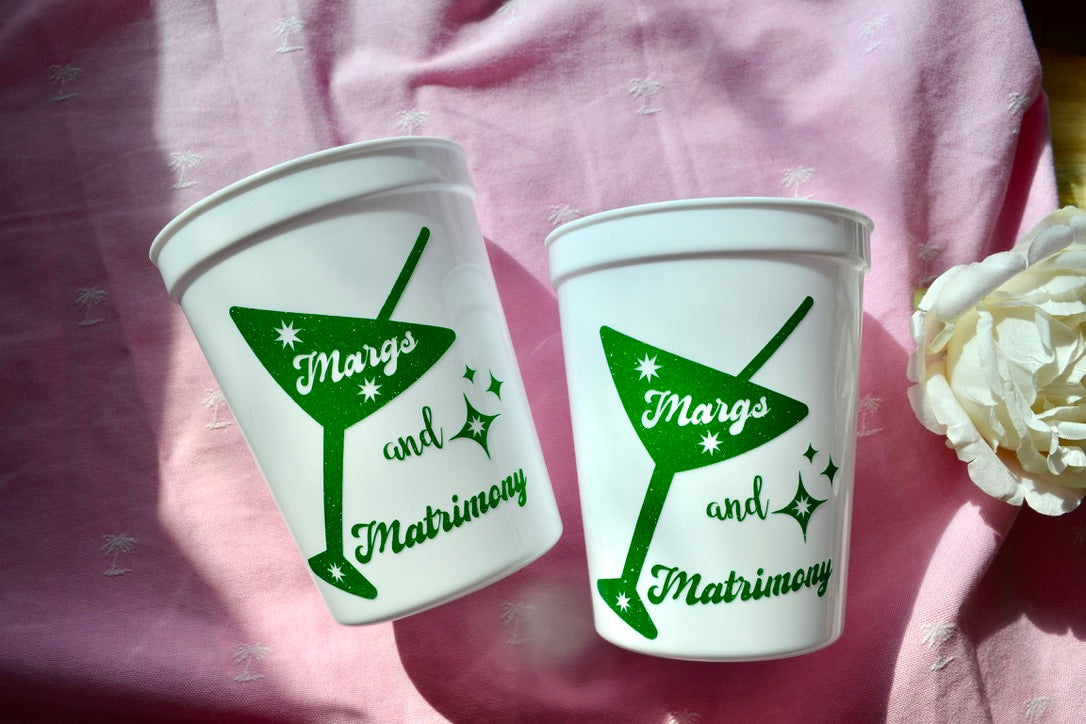 Margs and Matrimony Bachelorette Party Cups