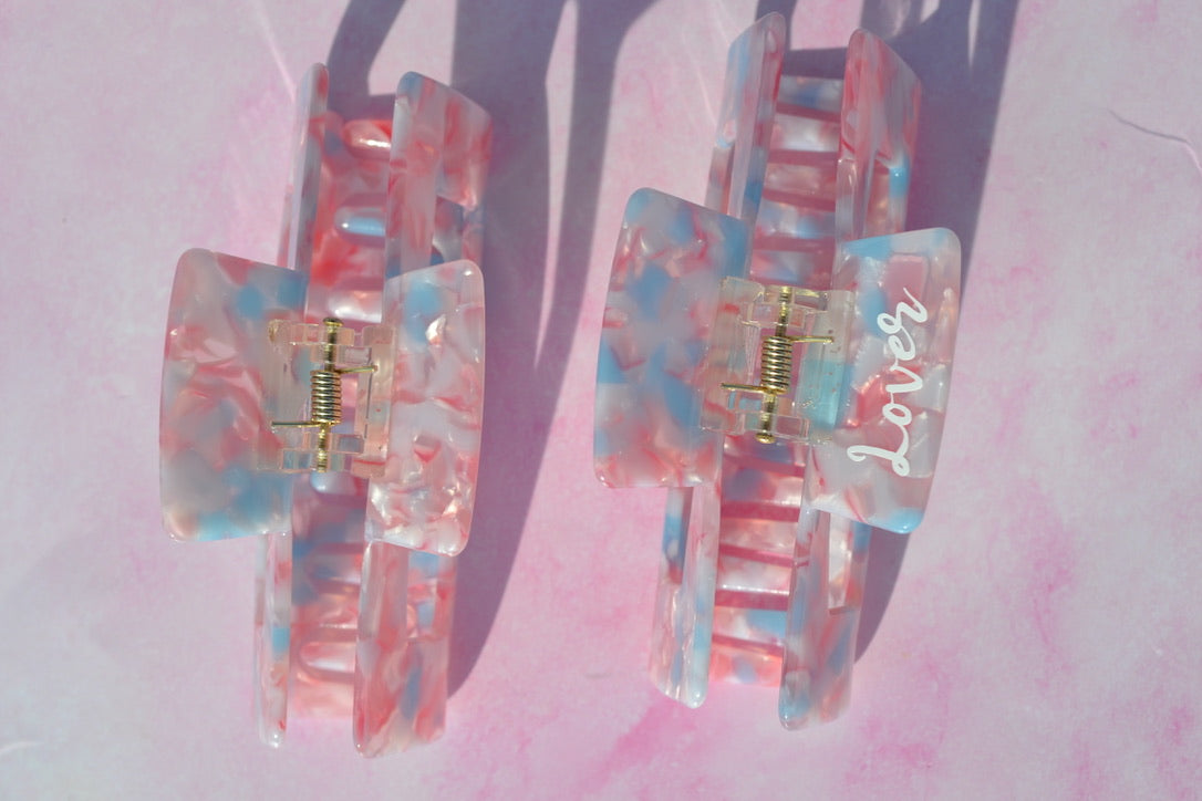 Lover Bridal Shower Pink and Blue Hair Claws Favors