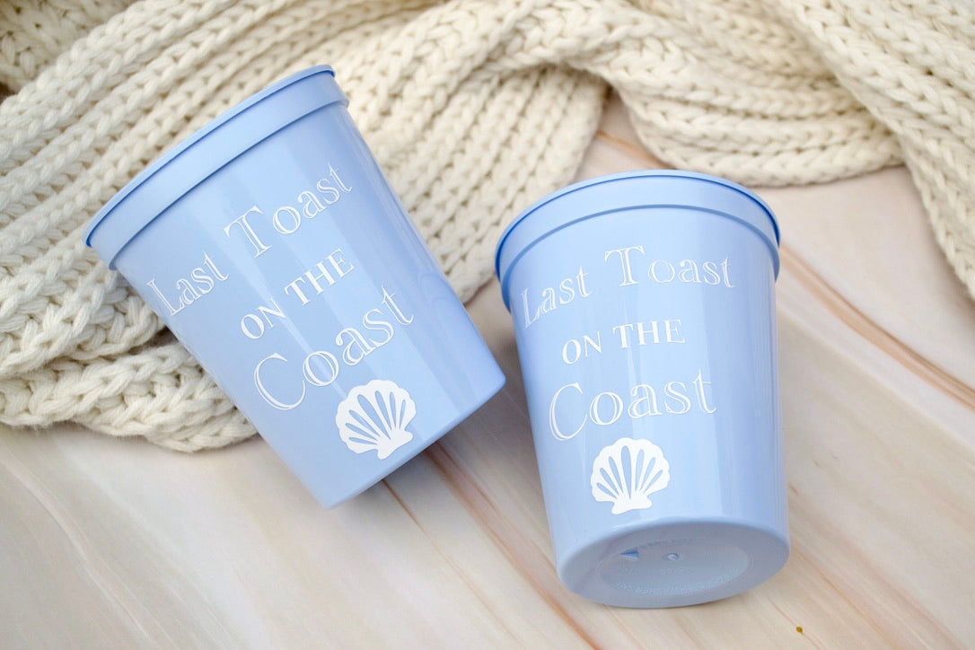 Blue Last Toast on the Coast Bachelorette Party Cups