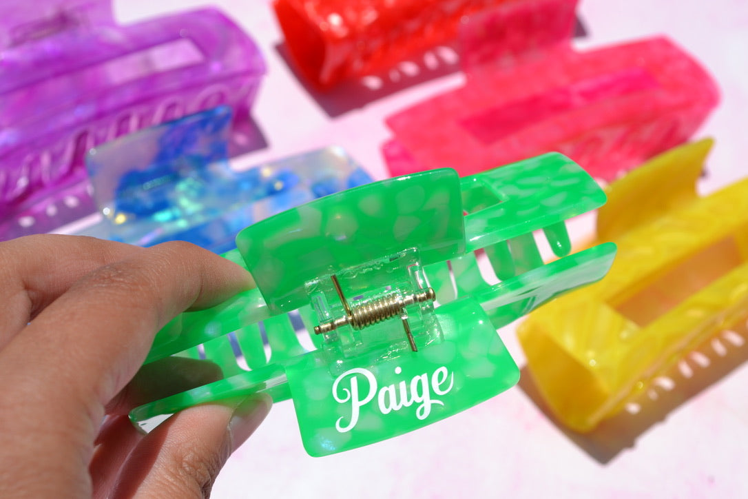 Custom Neon Acetate Hair Claws