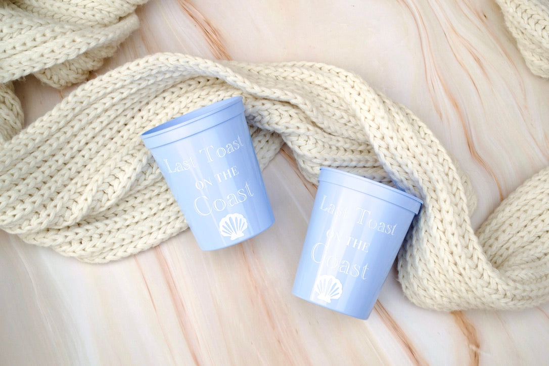 Blue Last Toast on the Coast Bachelorette Party Cups