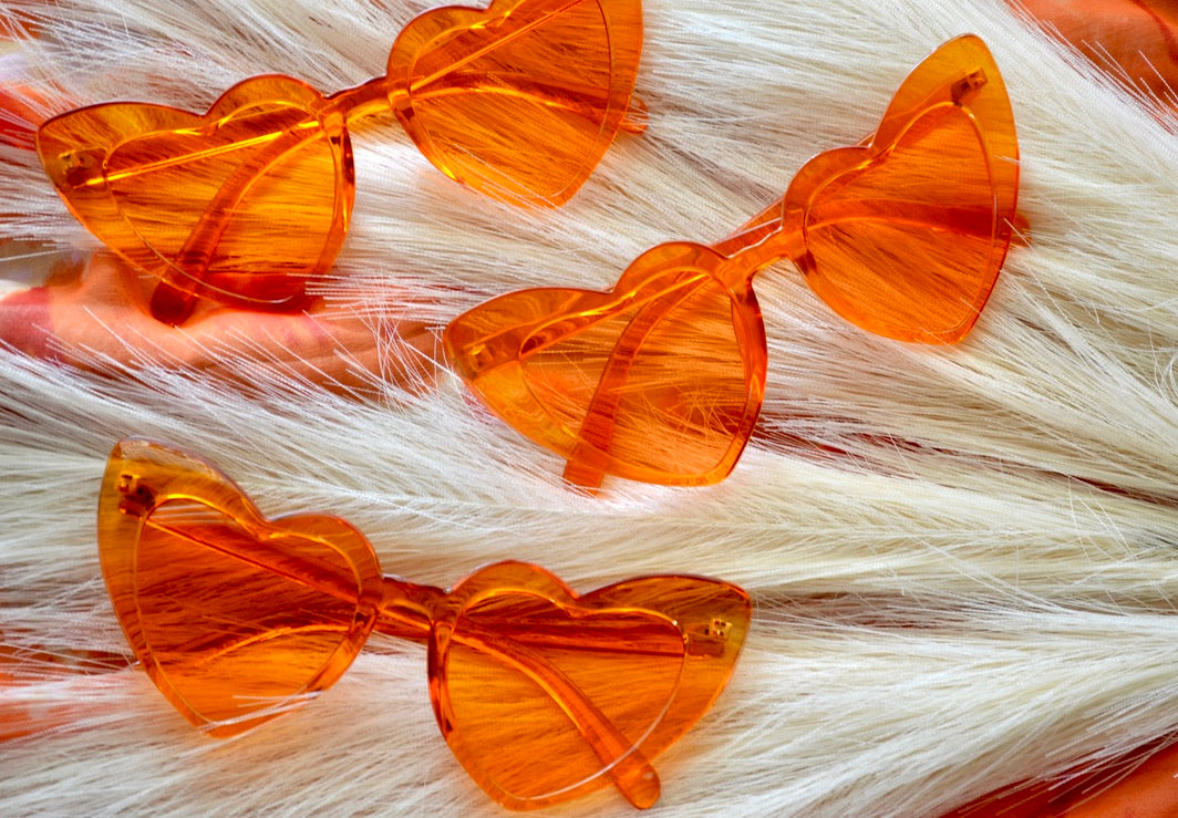 Orange Heart Sunglasses