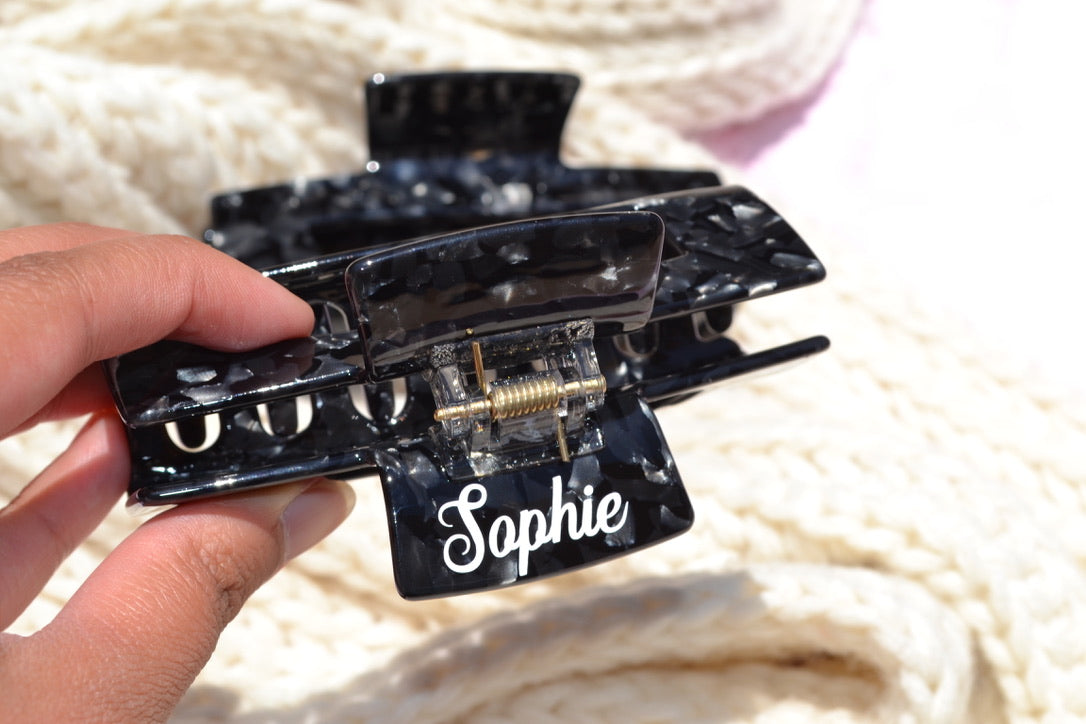 Custom Black Hair Claw Clip