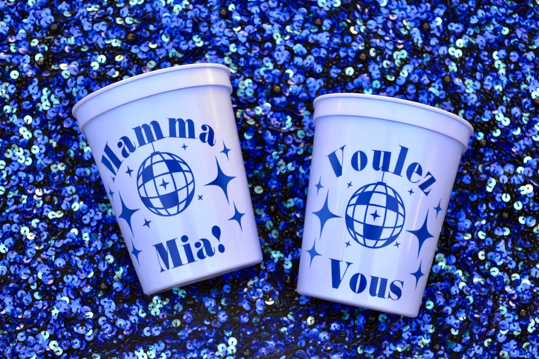 Custom Baby Blue Mamma Mia Party Cups