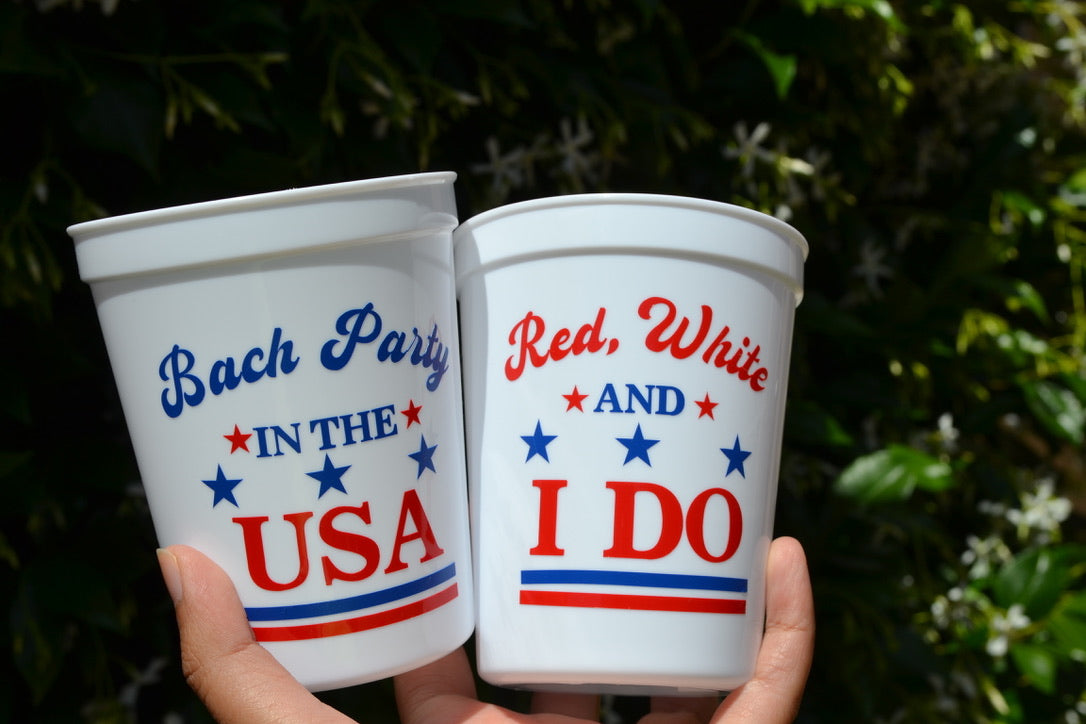 Bach Party in the USA Bachelorette Cups โ Red, White and I Do! ๐บ๐ธ