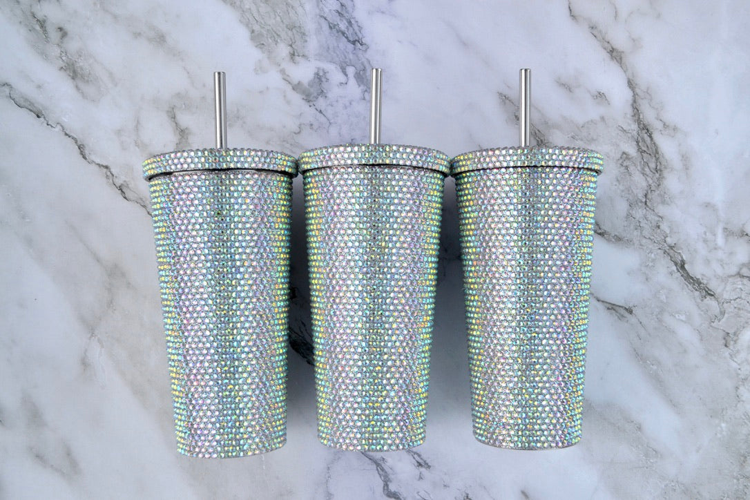 Silver Rhinestone Tumblers