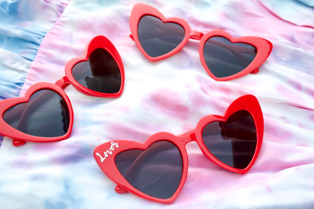 Red Taylor Swift Heart Lover Sunglasses