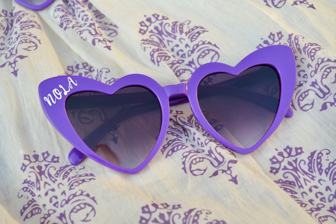 New Orleans Bachelorette Party Purple Heart Sunglasses
