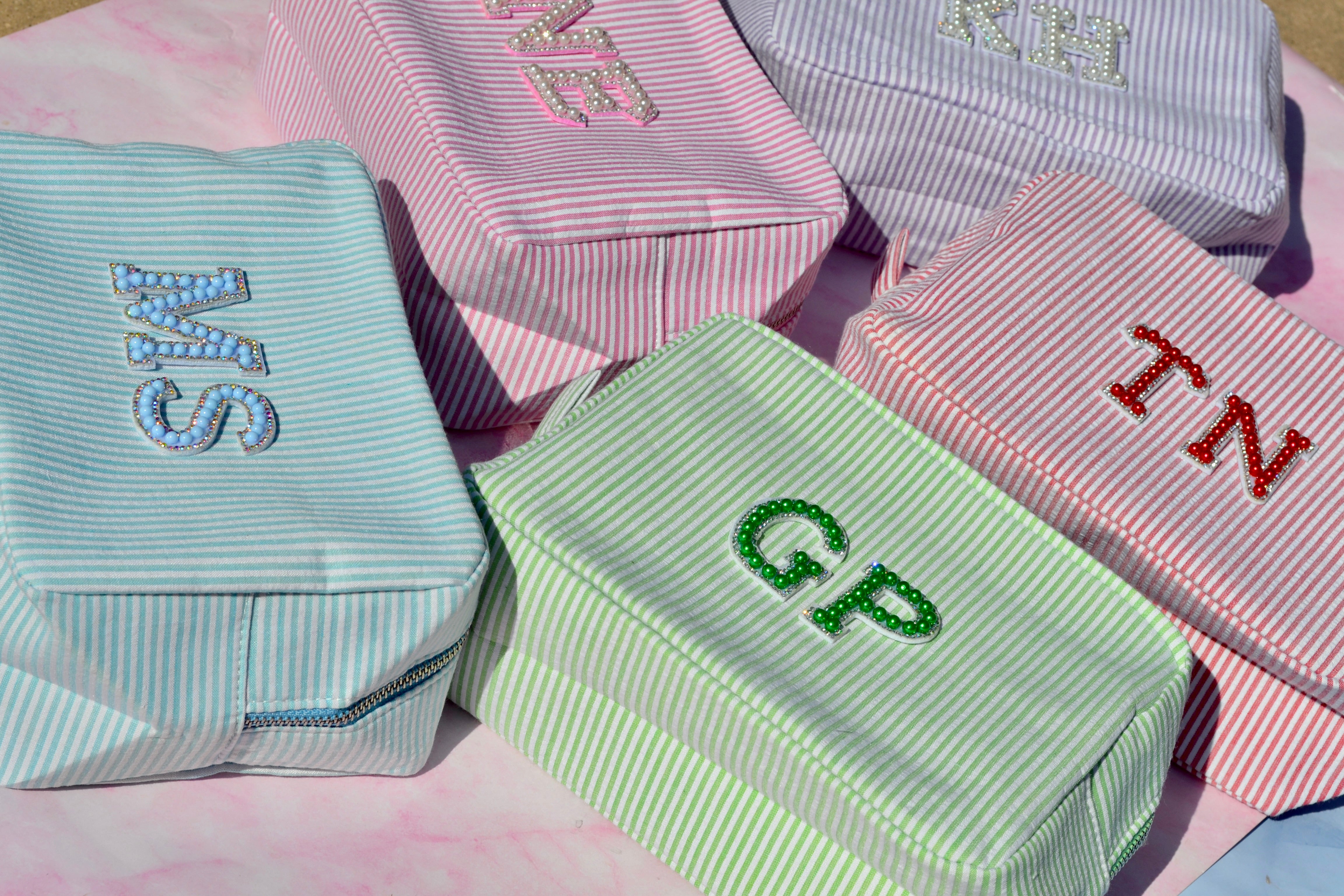 Monogram Seersucker Makeup Bag