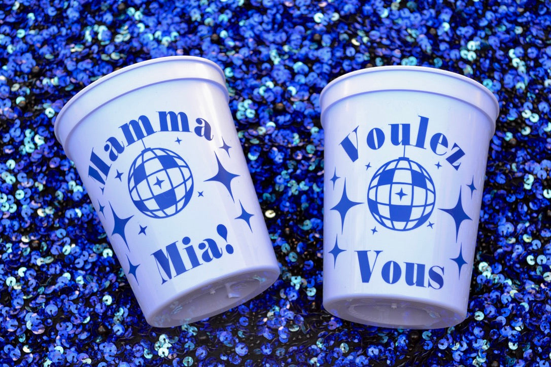 Custom Baby Blue Mamma Mia Party Cups