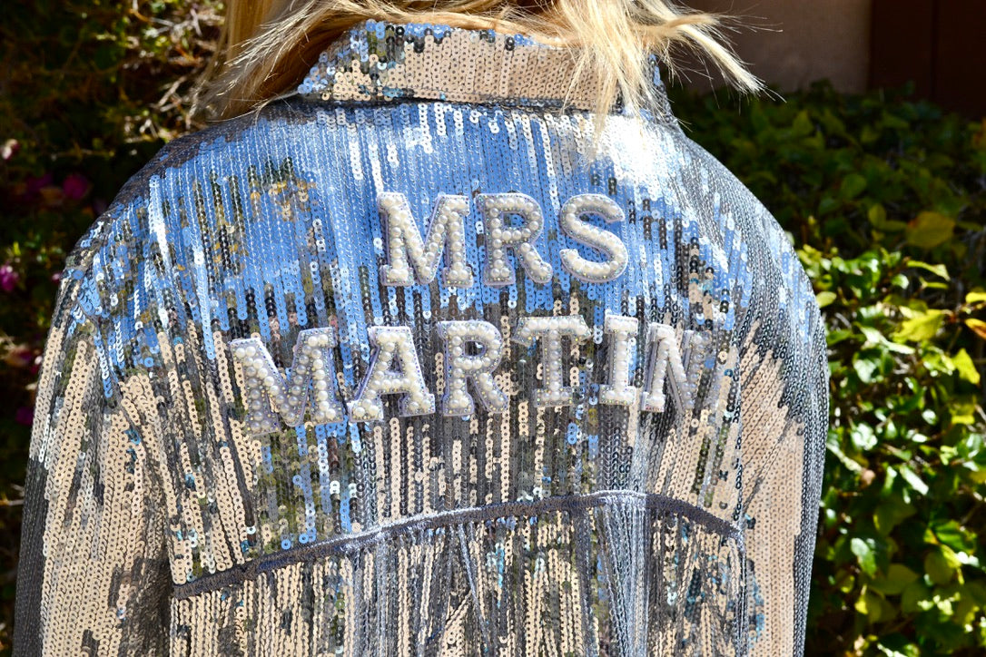 Custom Silver Sequin Fringe Jacket