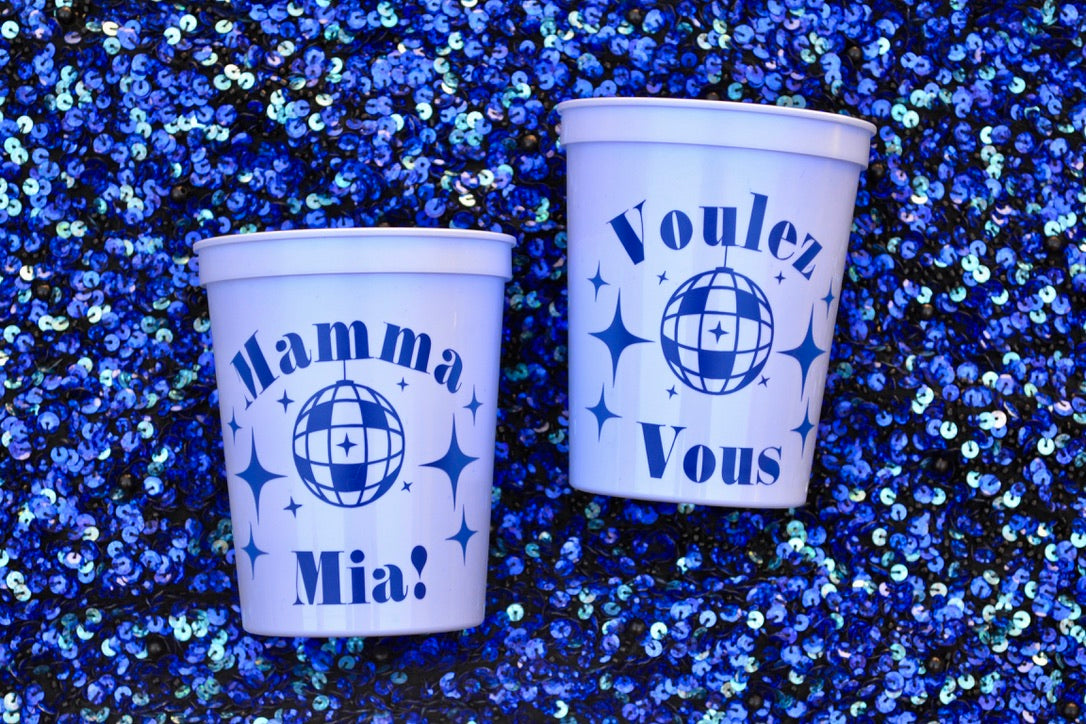 Custom Baby Blue Mamma Mia Party Cups