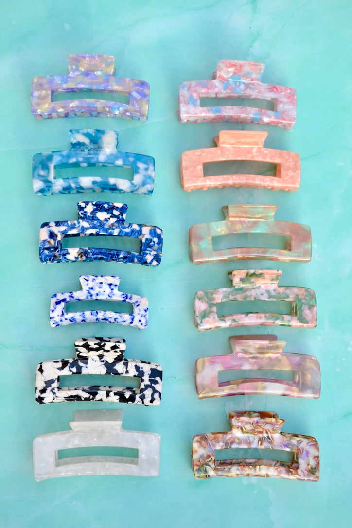 Custom Pink Blue Green Brown Acetate Hair Claw