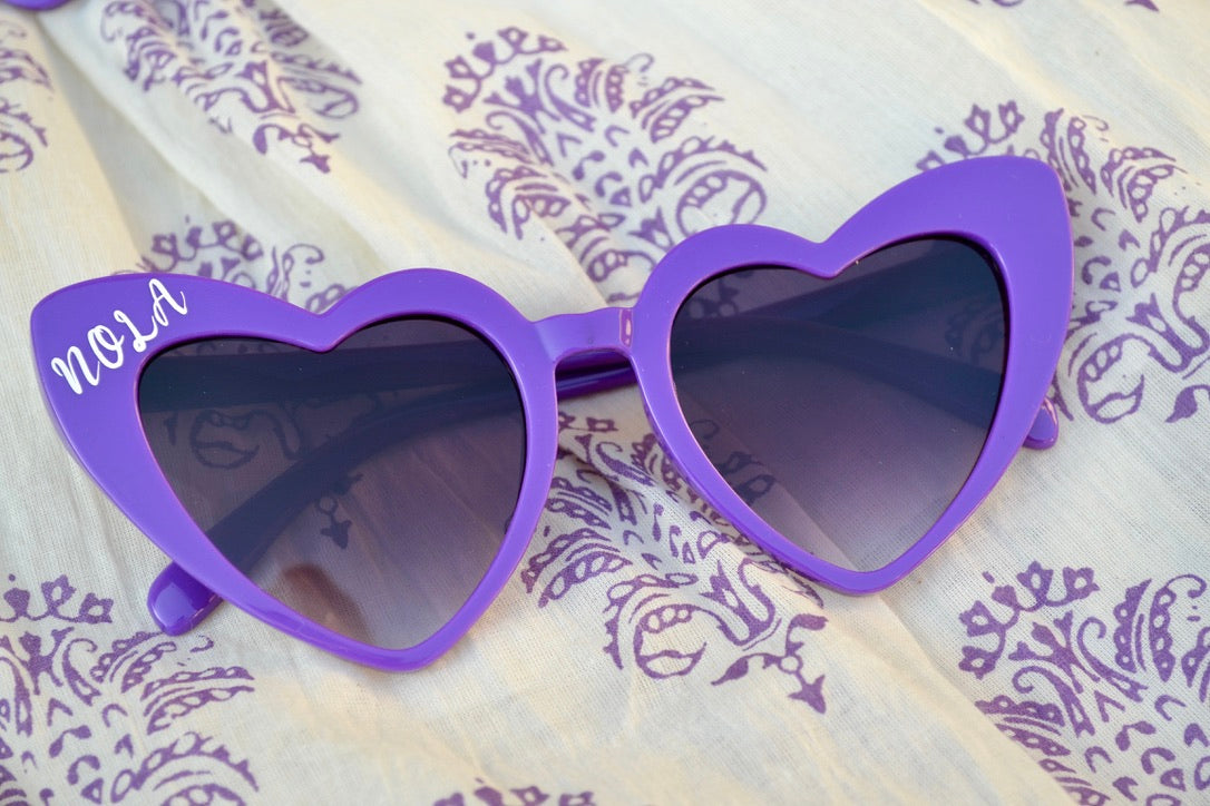 New Orleans Bachelorette Party Purple Heart Sunglasses