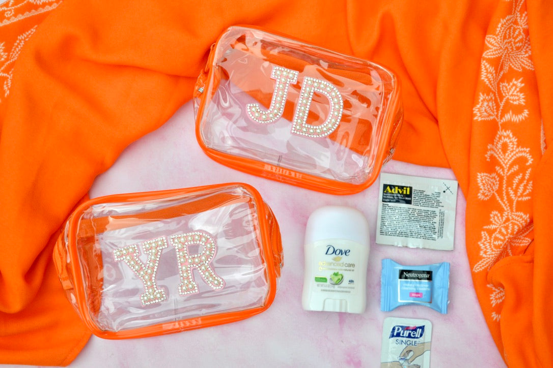 Orange Veuve Before Vows Personalized Bachelorette Wet Bikini bag