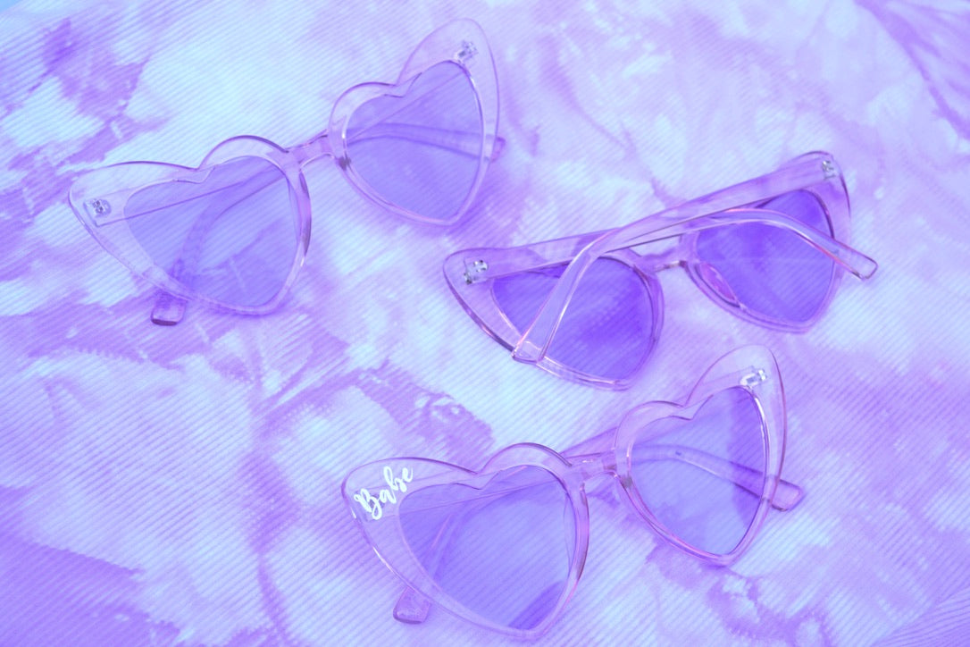 Light Purple Heart Sunglasses