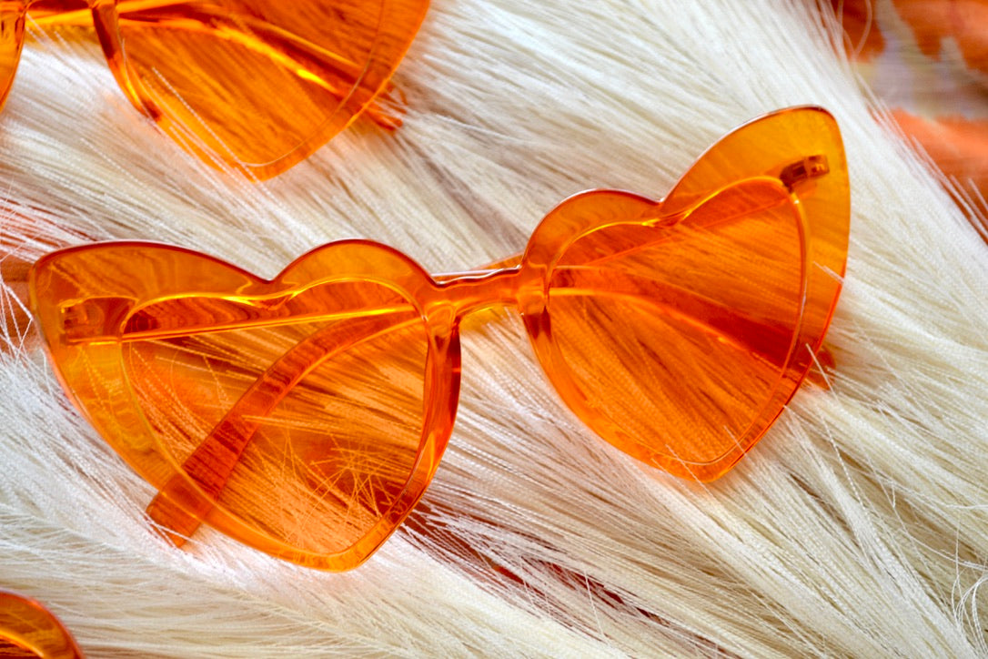 Orange Heart Sunglasses