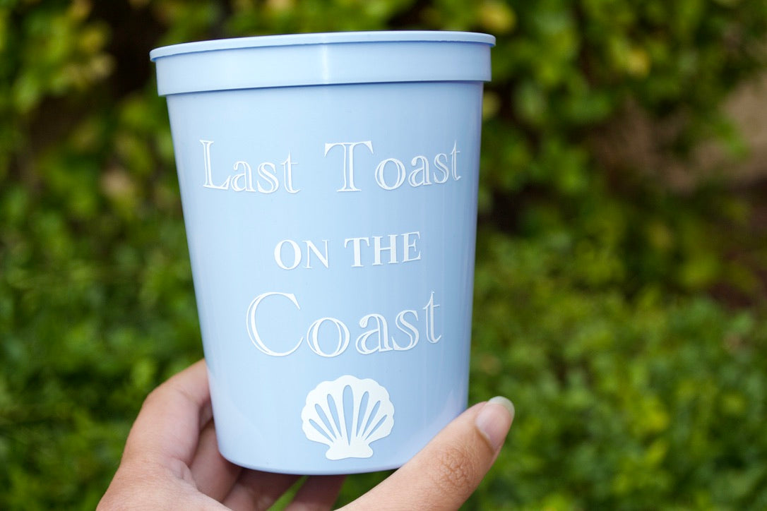 Blue Last Toast on the Coast Bachelorette Party Cups