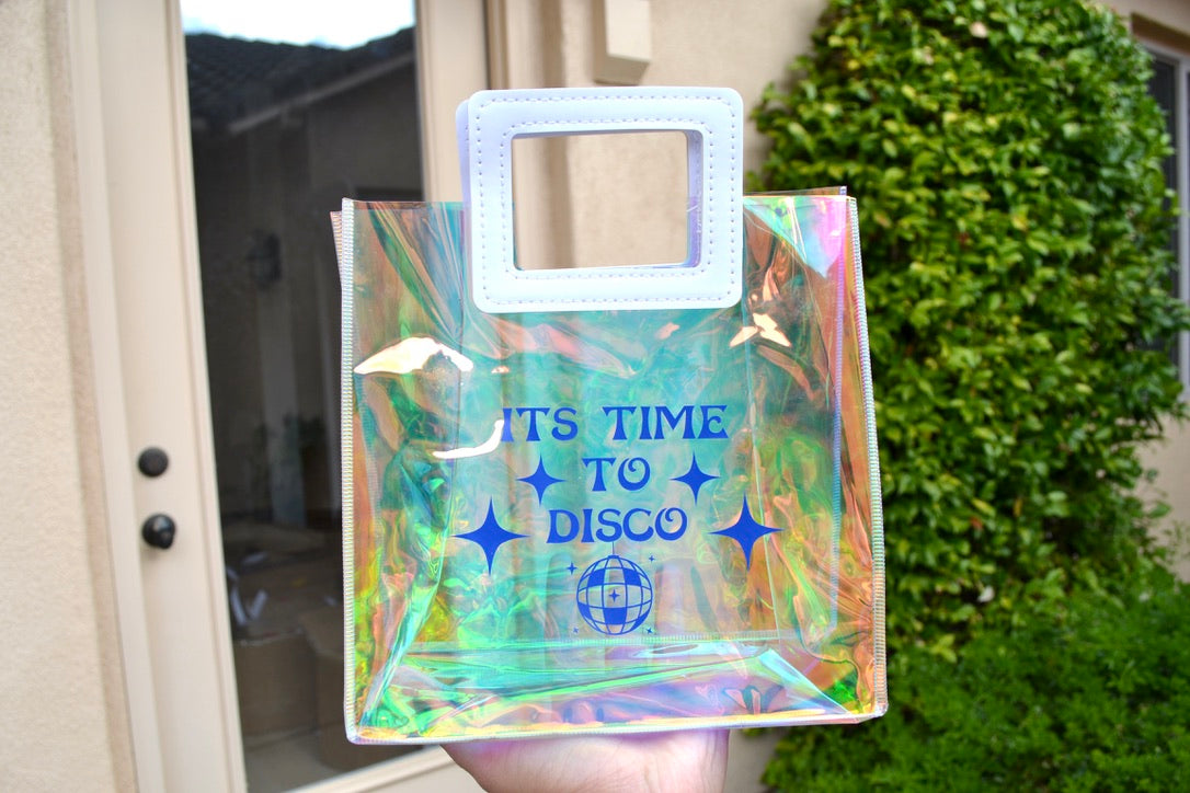 It's Time to Disco Mamma Mia Bachelorette Holographic Bag