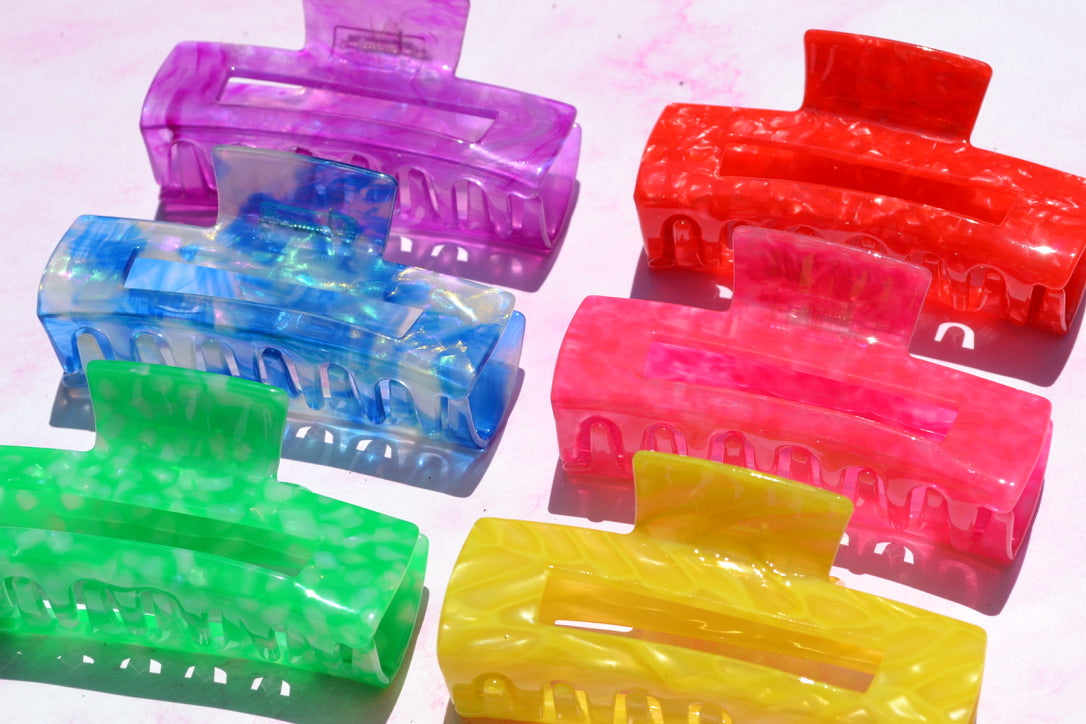 Custom Neon Acetate Hair Claws