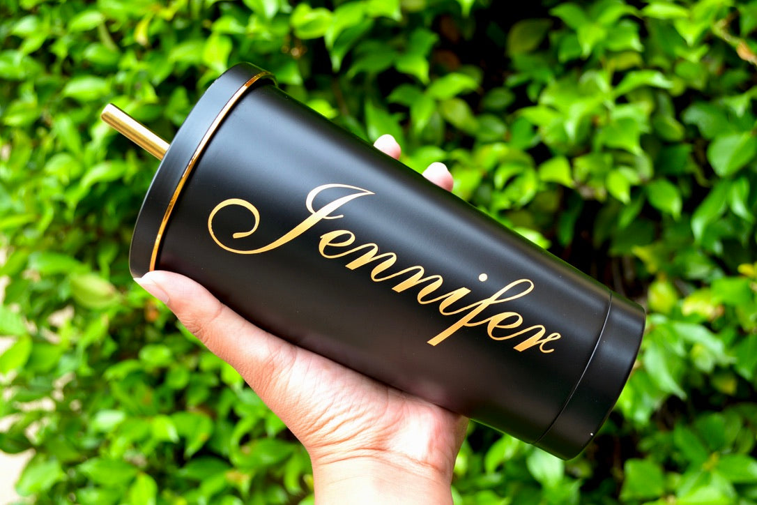 Black and Gold Stainless Steel Tumblers