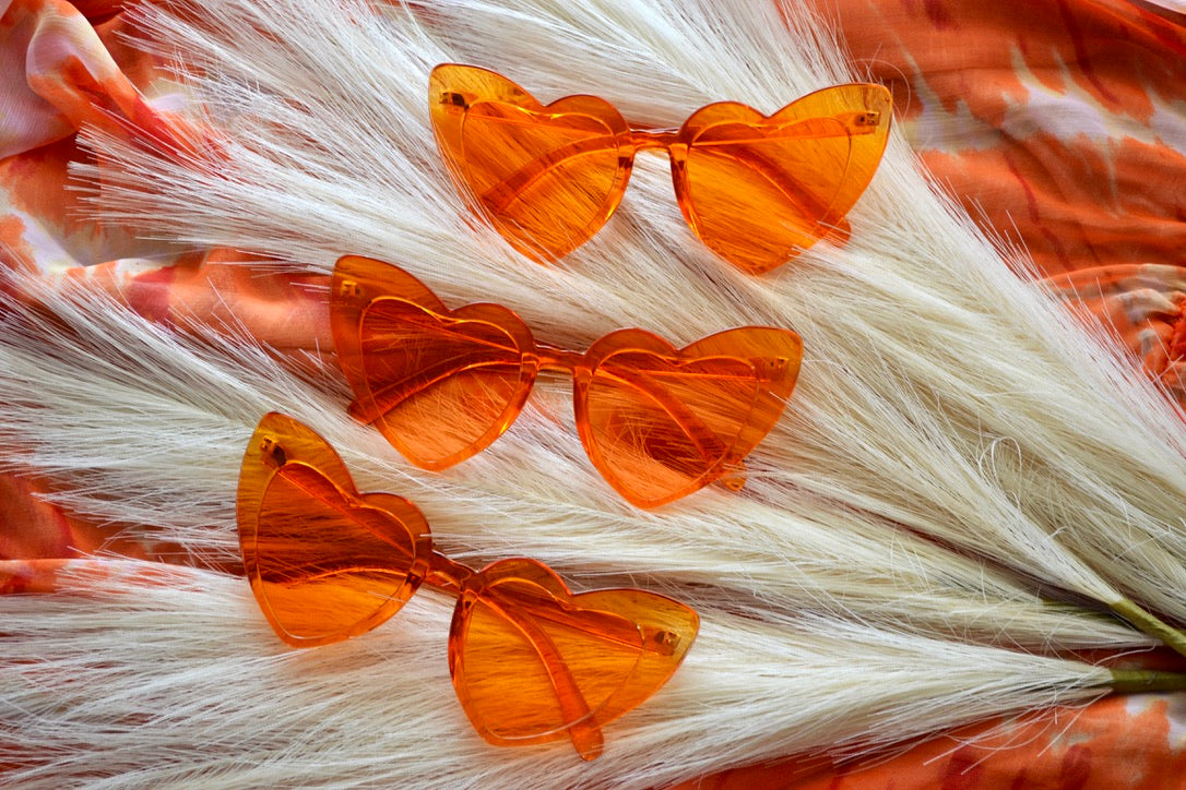 Orange Heart Sunglasses
