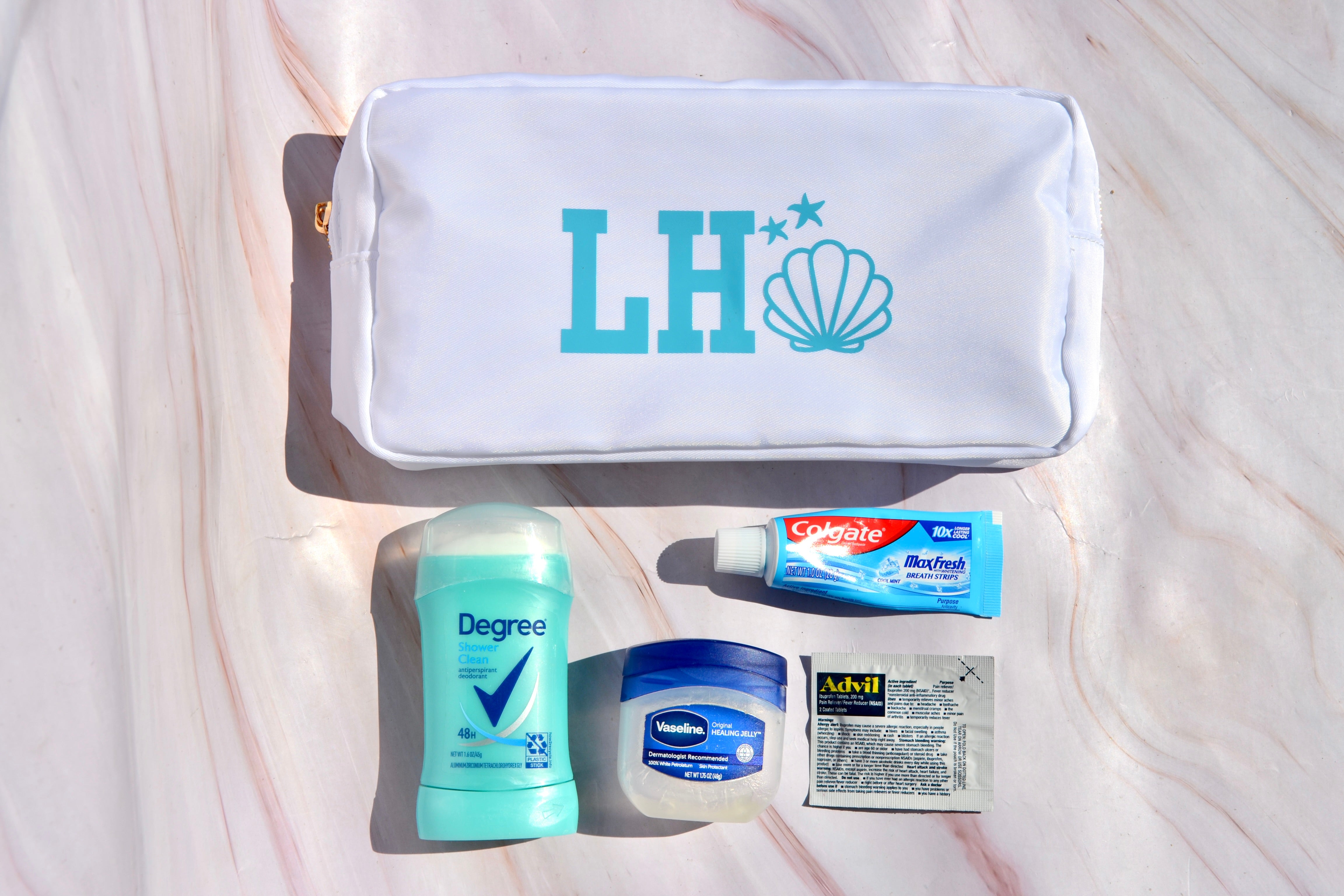 Water Resistant Coastal Wet Dry Makeup Bag