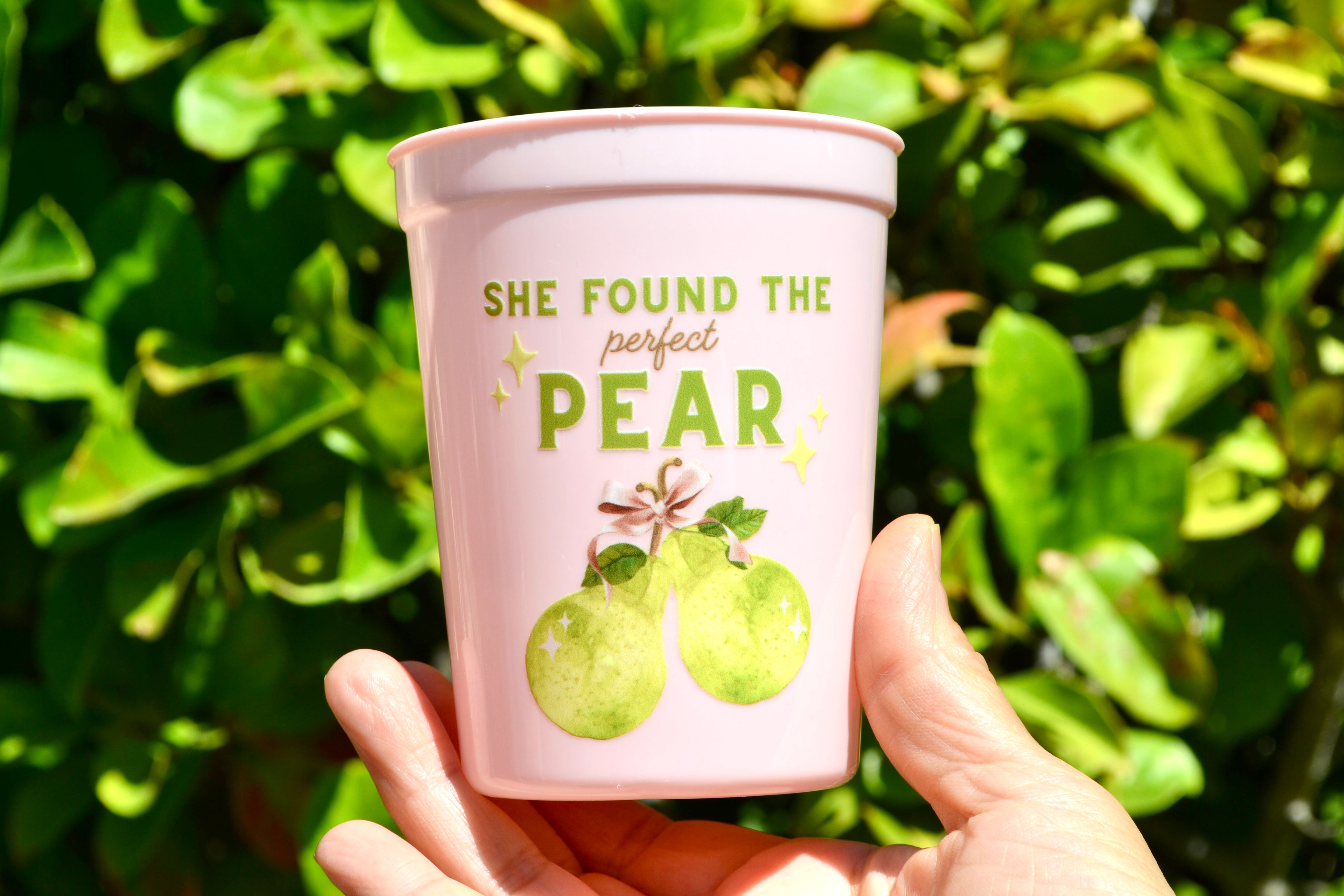 She found the perfect Pear Bridal Shower Cups