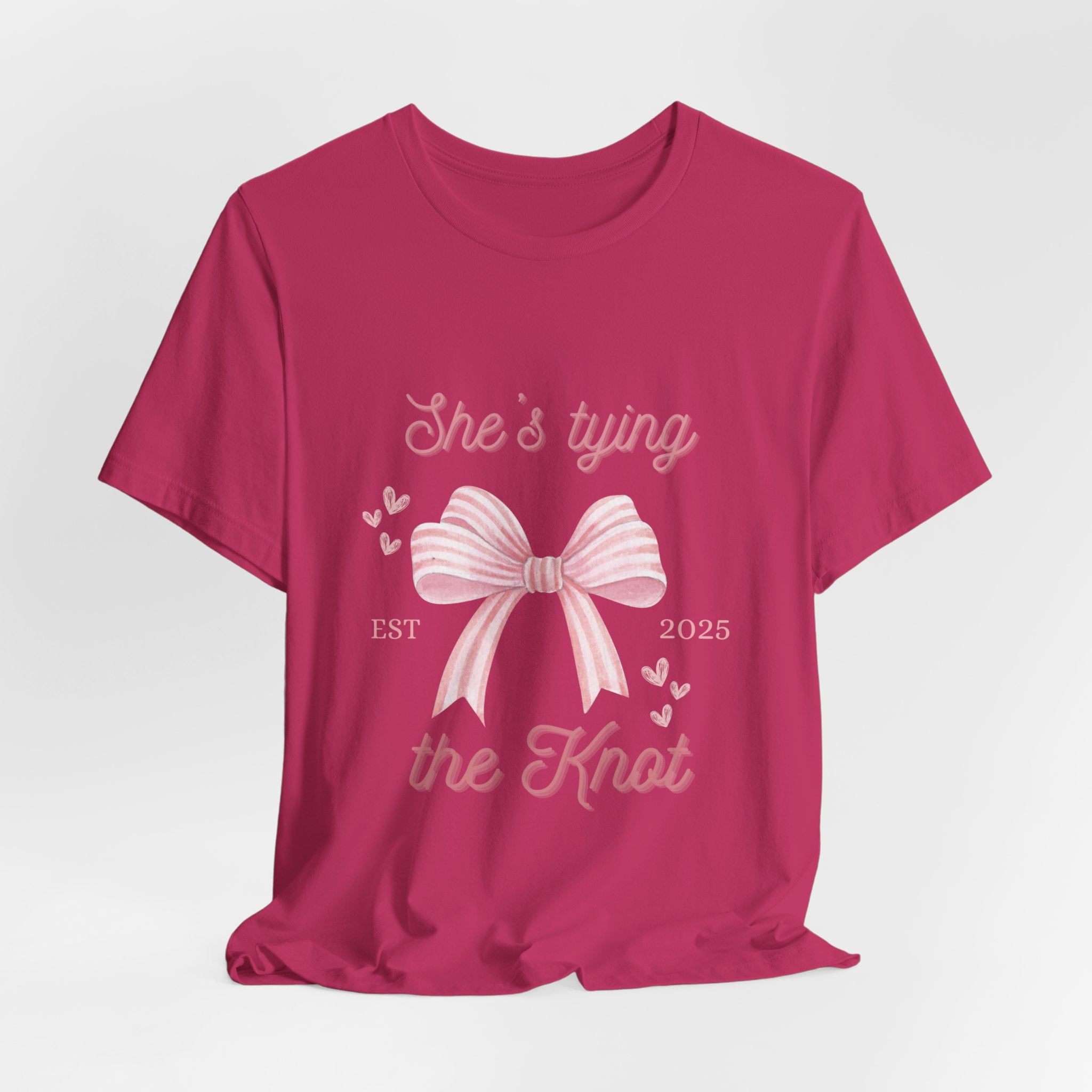 Pink She's Tying the Knot Bachelorette T-Shirt