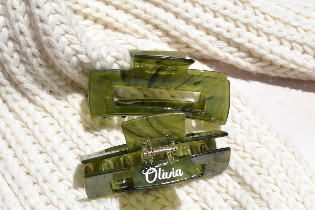 Olive Green Hair Claw