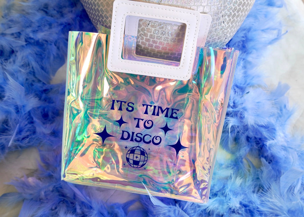 It's Time to Disco Mamma Mia Bachelorette Holographic Bag