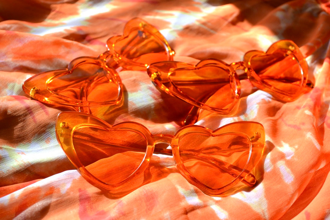 Orange Heart Sunglasses