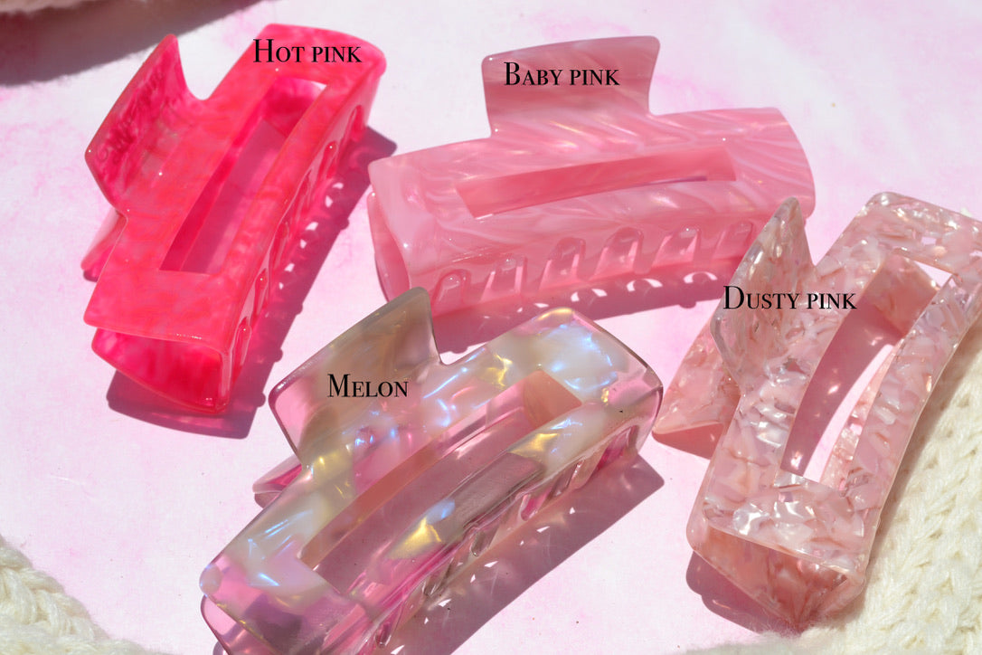 Custom Pink Acetate Hair Claws