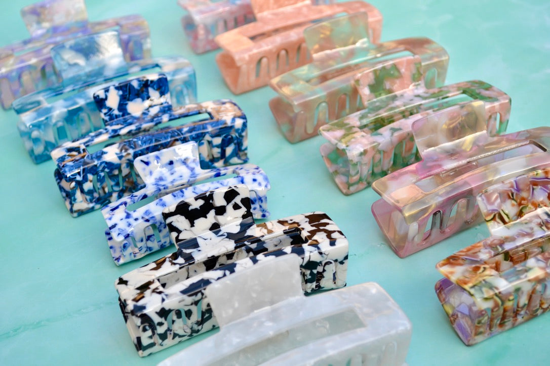 Custom Pink Blue Green Brown Acetate Hair Claw