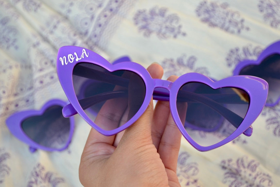 New Orleans Bachelorette Party Purple Heart Sunglasses