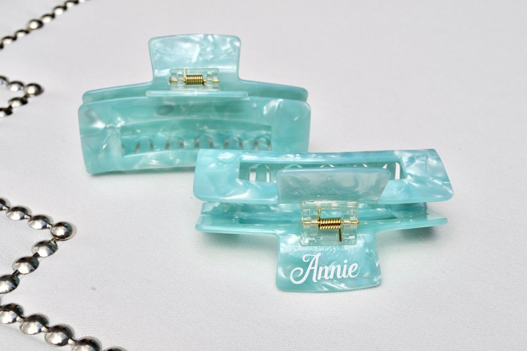 Aqua Turquoise Tiff Blue Hair Claw Clip