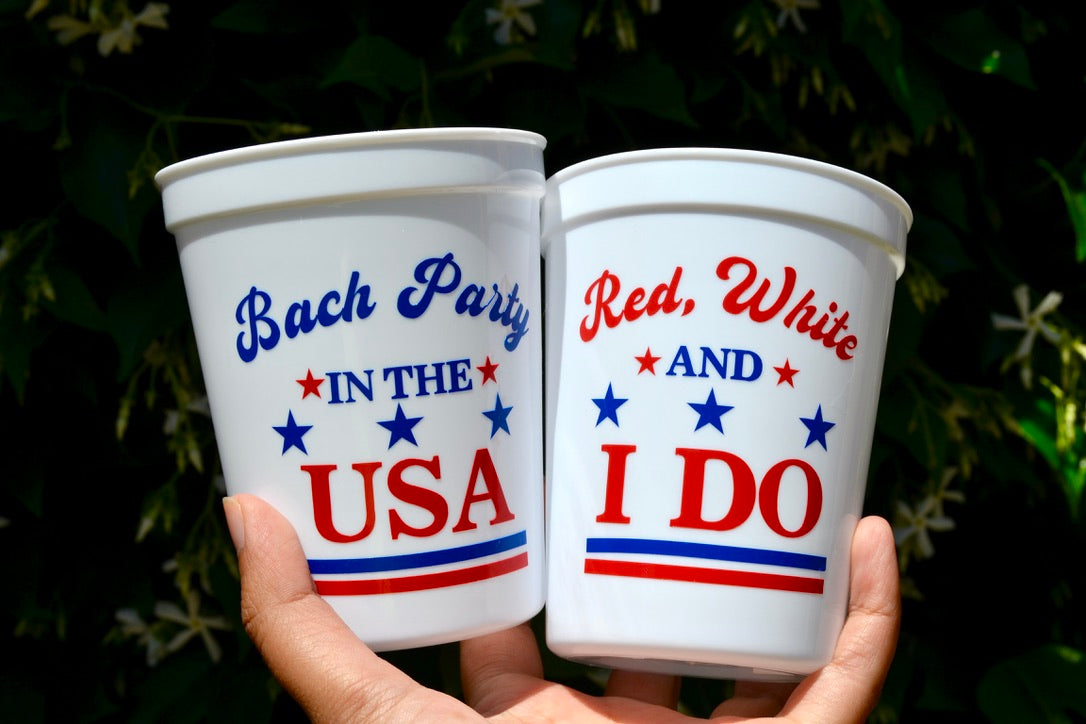 Bach Party in the USA Bachelorette Cups โ Red, White and I Do! ๐บ๐ธ