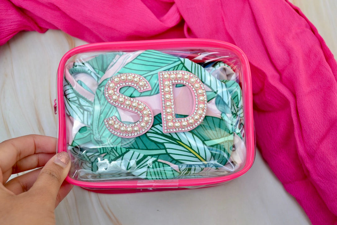 Hot Pink Personalized Wet Bikini bag