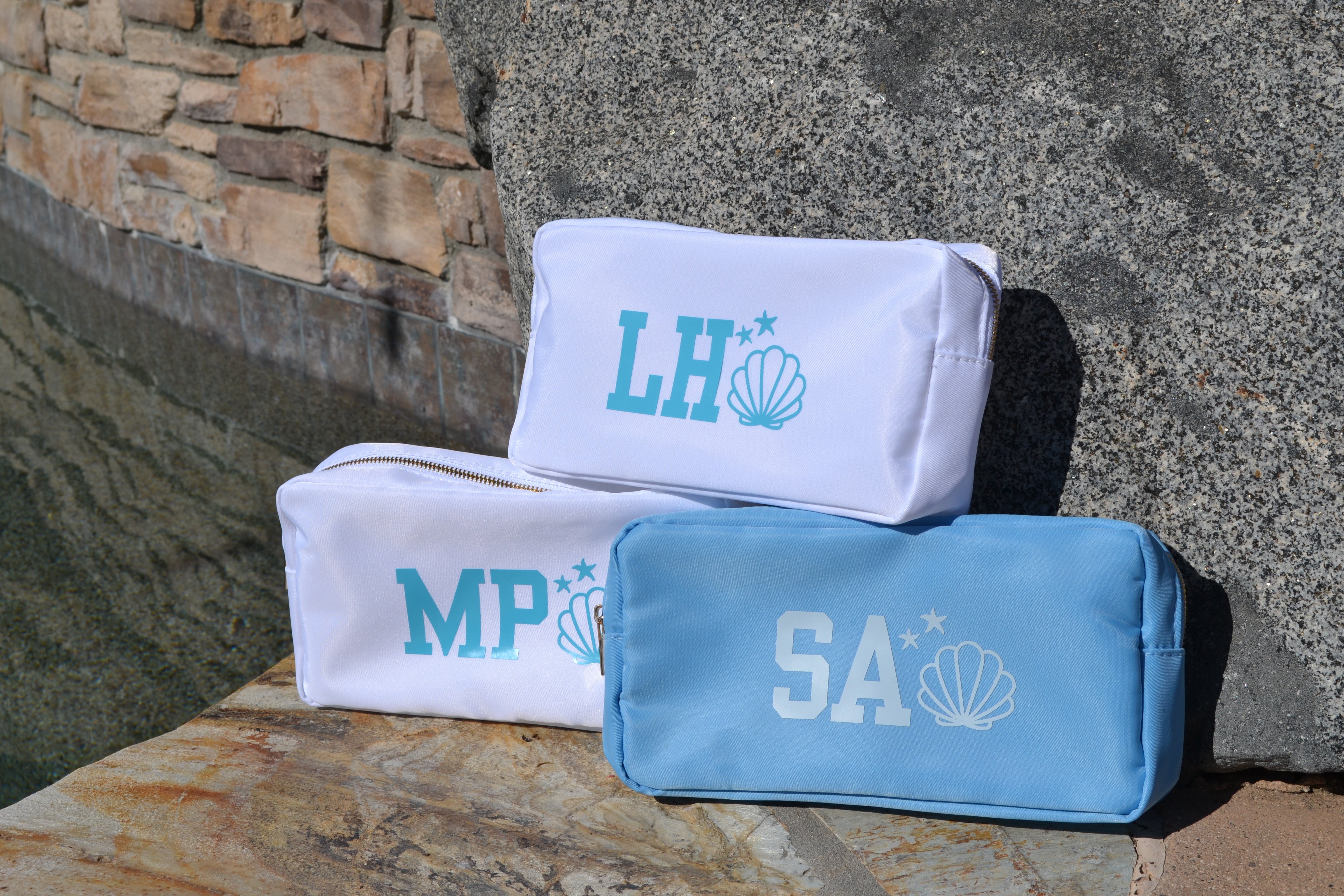 Water Resistant Coastal Wet Dry Makeup Bag