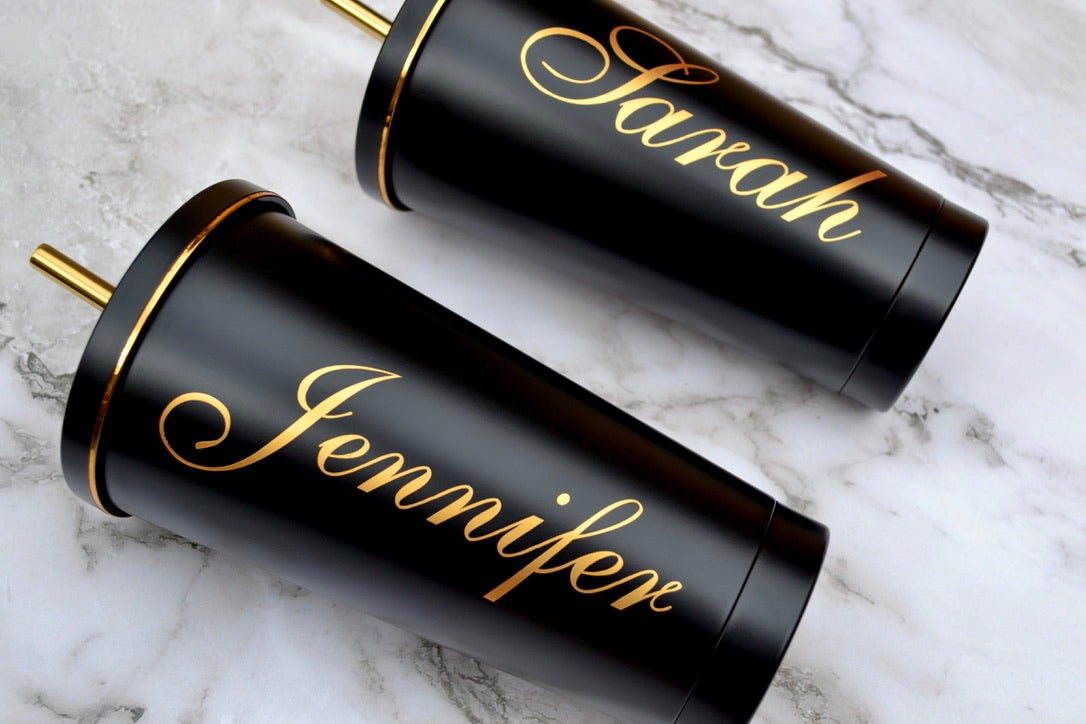 Black and Gold Stainless Steel Tumblers