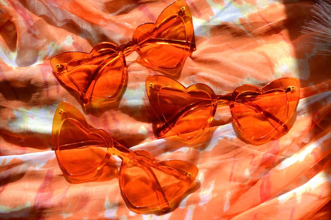 Orange Heart Sunglasses