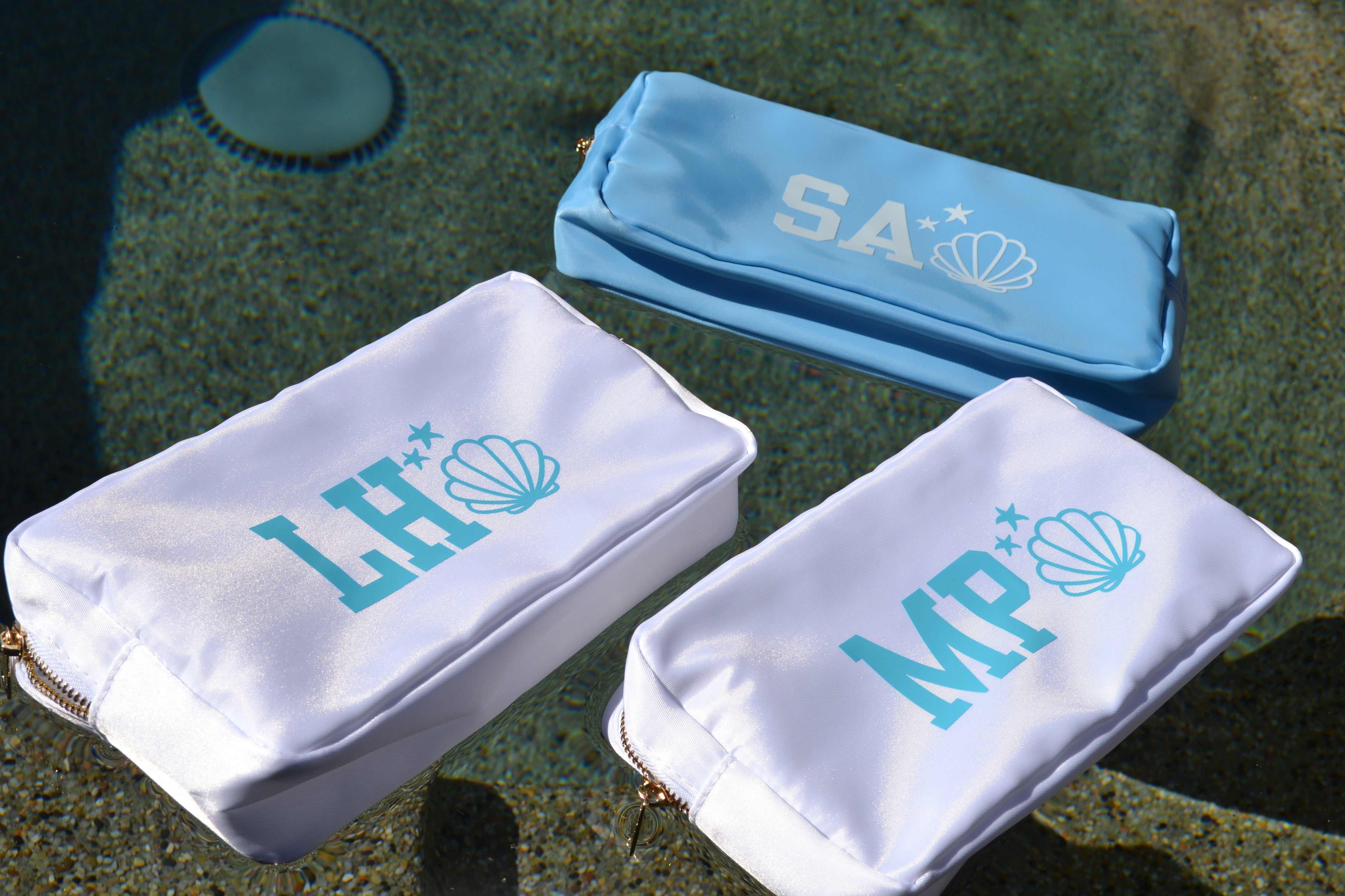 Water Resistant Coastal Wet Dry Makeup Bag
