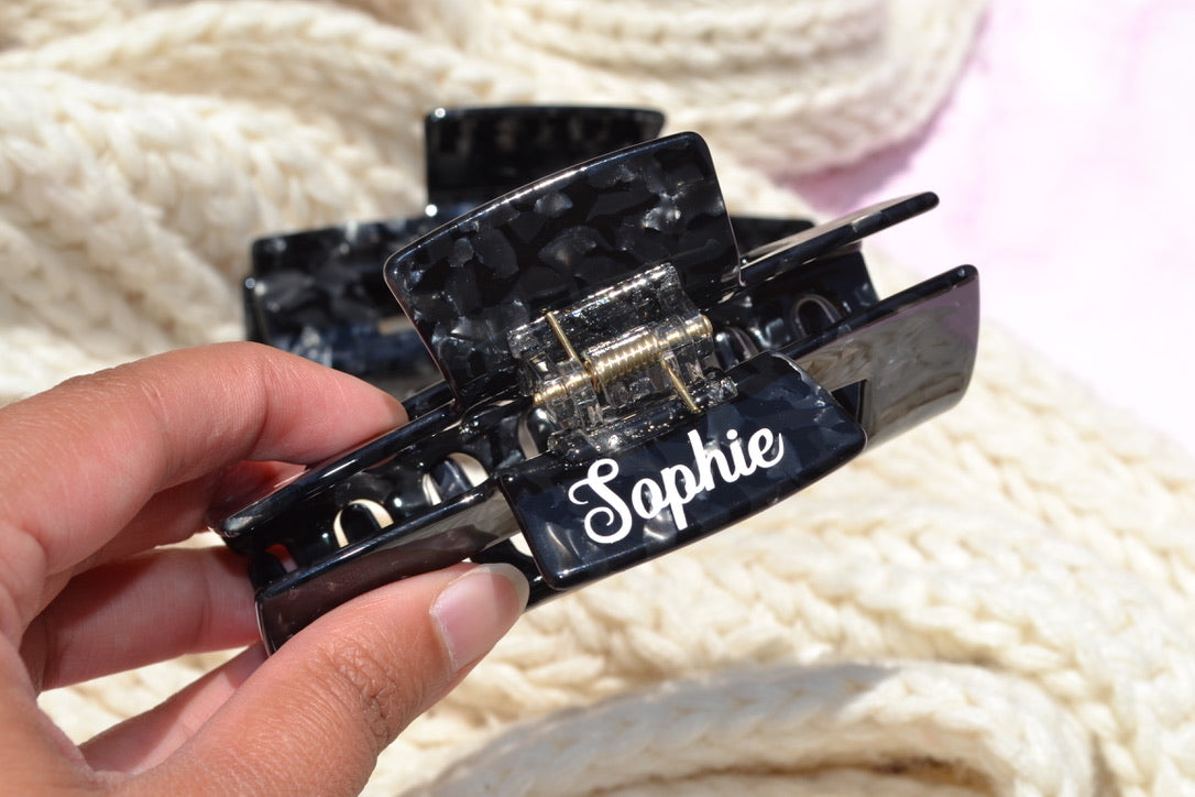 Custom Black Hair Claw Clip