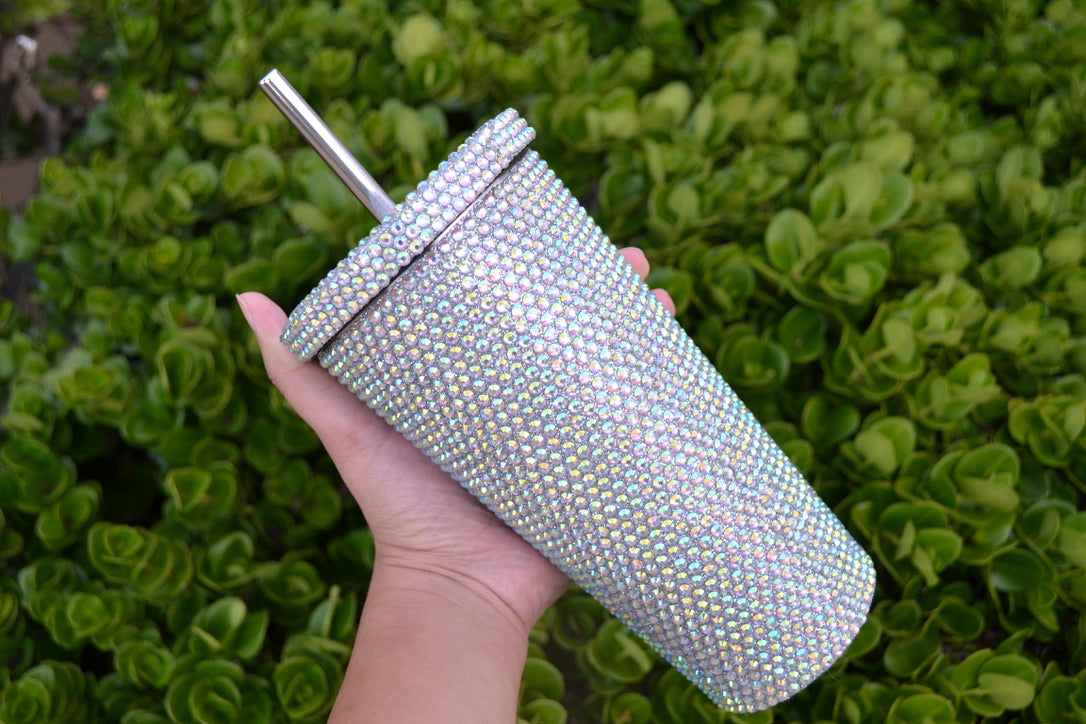 Silver Rhinestone Tumblers