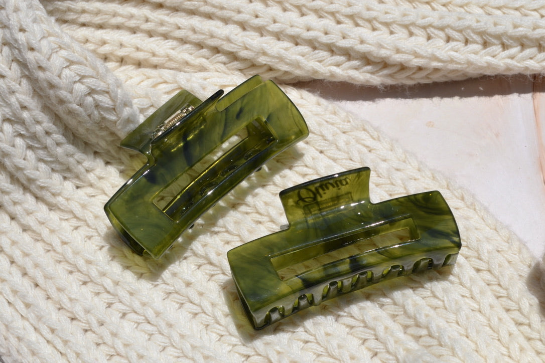 Custom Olive Green Hair Claw