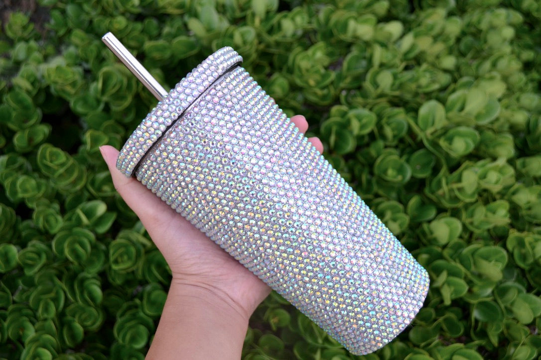 Silver Rhinestone Tumblers