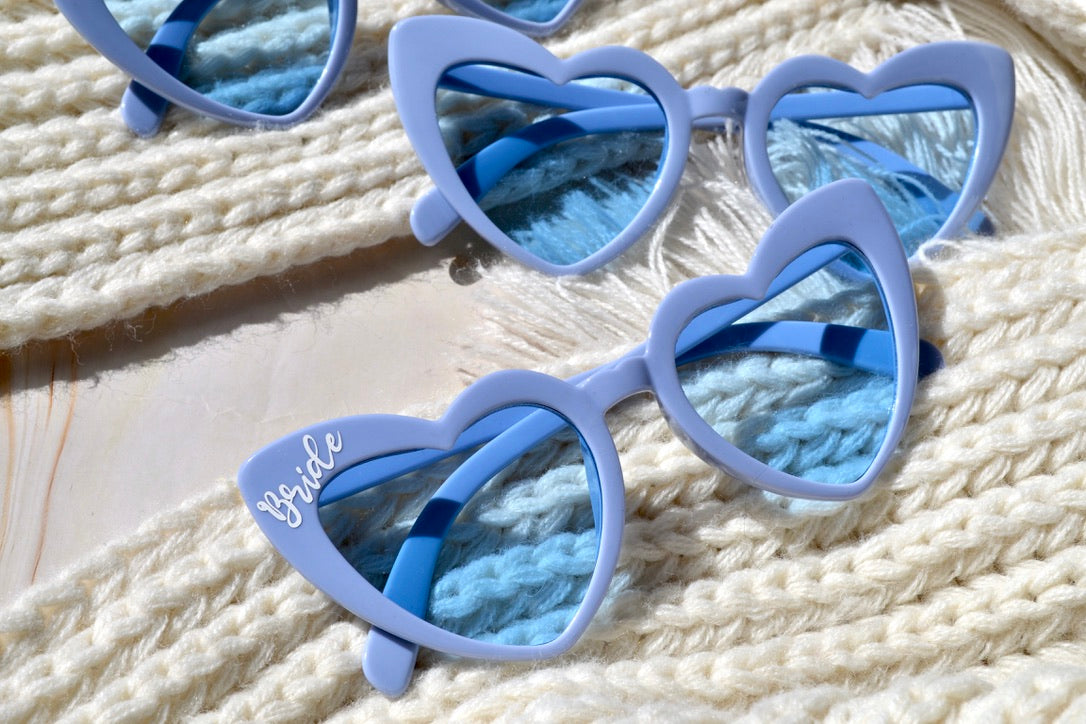 Dusty Blue Heart Sunglasses