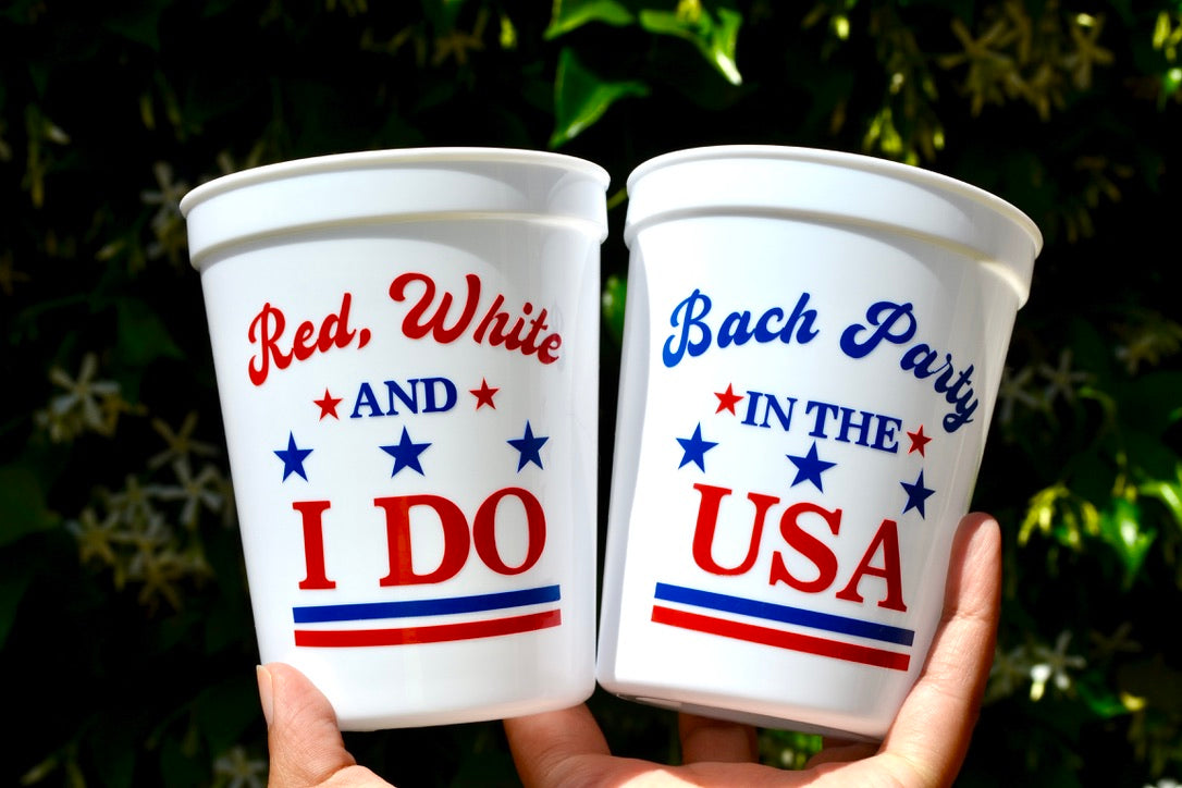 Bach Party in the USA Bachelorette Cups โ Red, White and I Do! ๐บ๐ธ