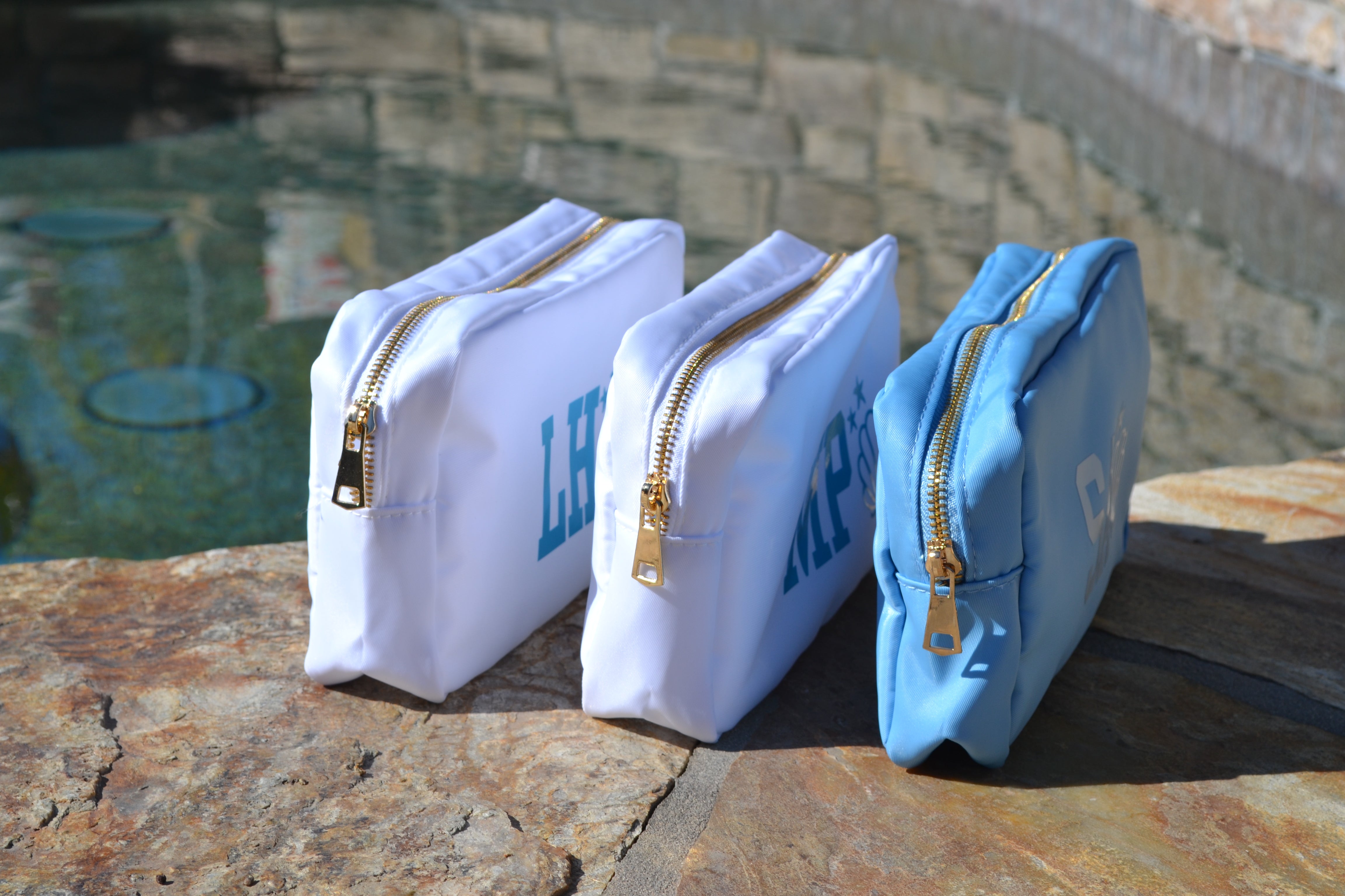 Water Resistant Coastal Wet Dry Makeup Bag