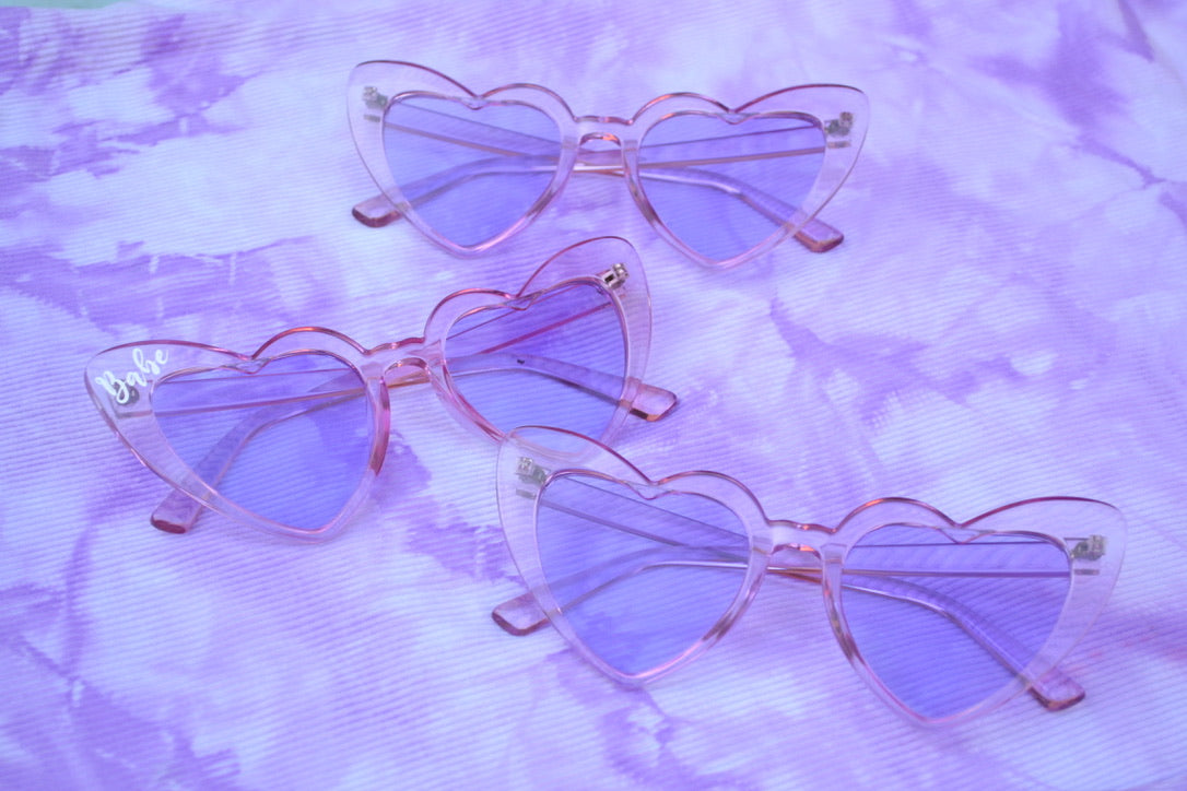 Light Purple Heart Sunglasses